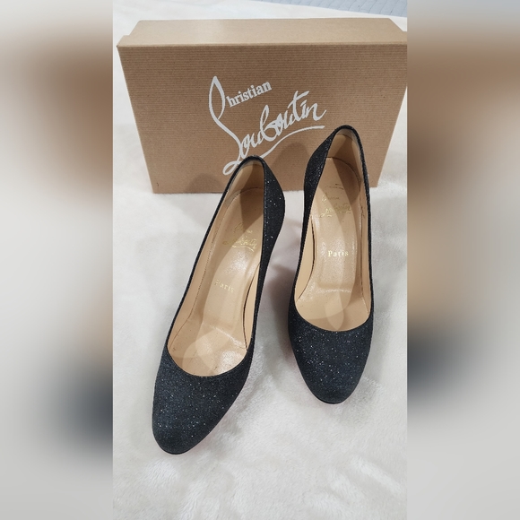 Christian Louboutin Glitter Simple Pumps Size 7 / 37 - Picture 1 of 7